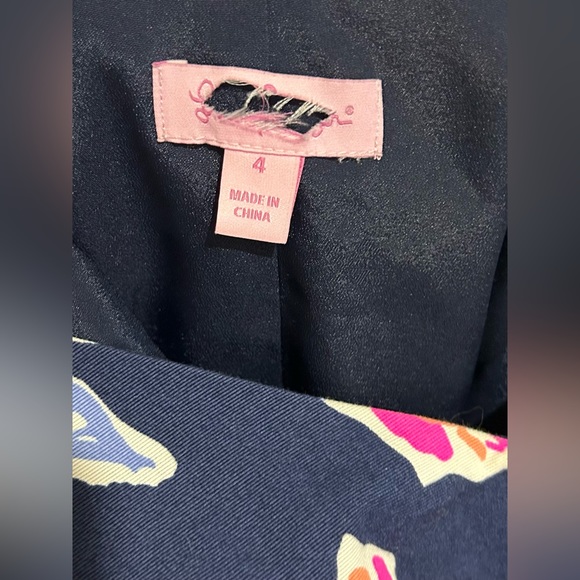 Lilly Pulitzer Clove Dress in Bright Navy Pom Poms Size 4 - Picture 5 of 7